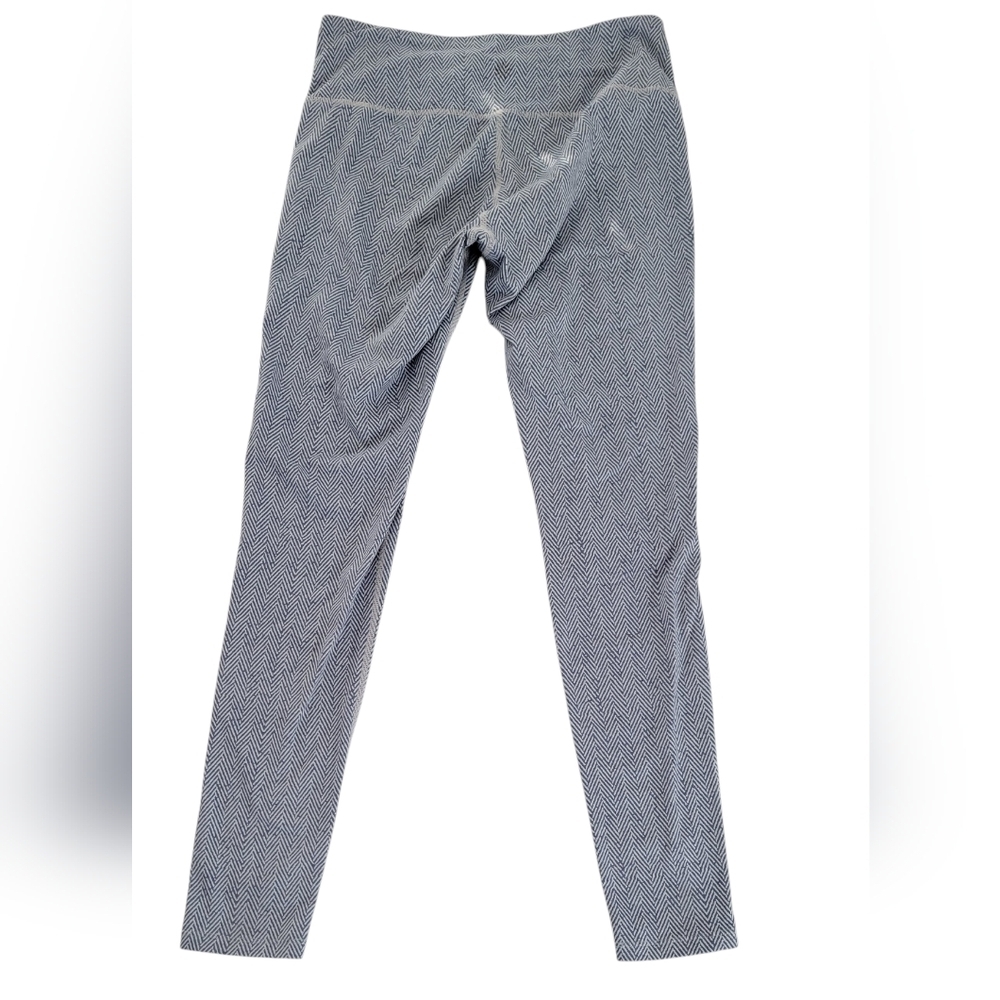 Athleta High Rise Chevron Herringbone Ankle Leggings Blue Grey Small - Picture 5 of 9